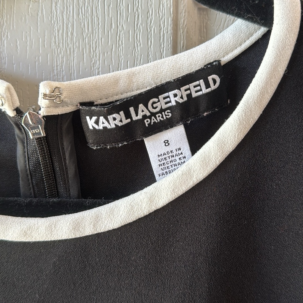 Karl Lagerfeld Black Sleeveless Sheath Mini Dress - Picture 4 of 5